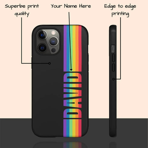LGBTQ Custom Rainbow Name Pride iPhone Case
